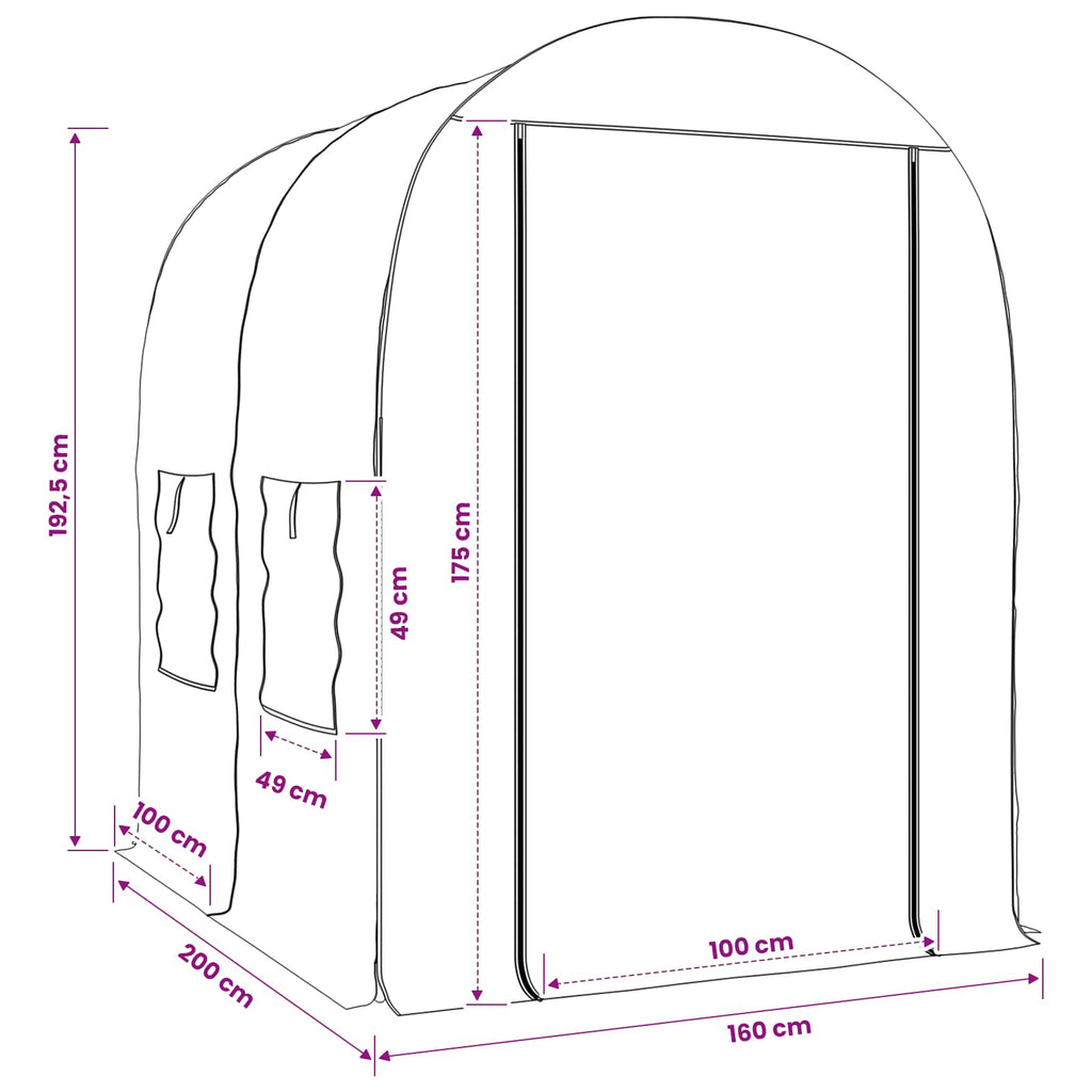 Serra con telaio 160 x 200 x 192,5 cm PVC Trasparente