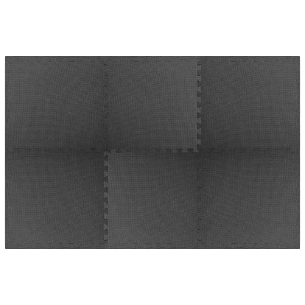 Tappetino per piscina 6 pcs Nero 2,16 ㎡ Schiuma EVA