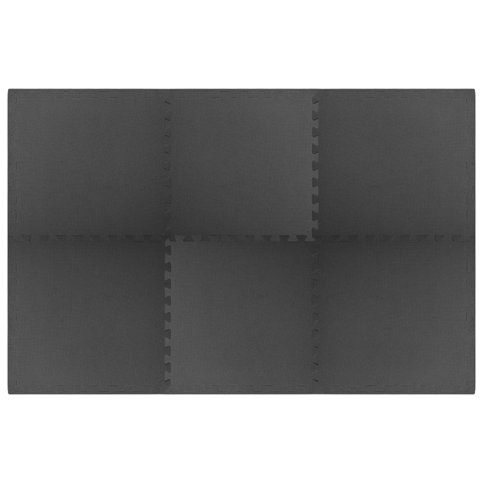 Tappetino per piscina 6 pcs Nero 2,16 ㎡ Schiuma EVA