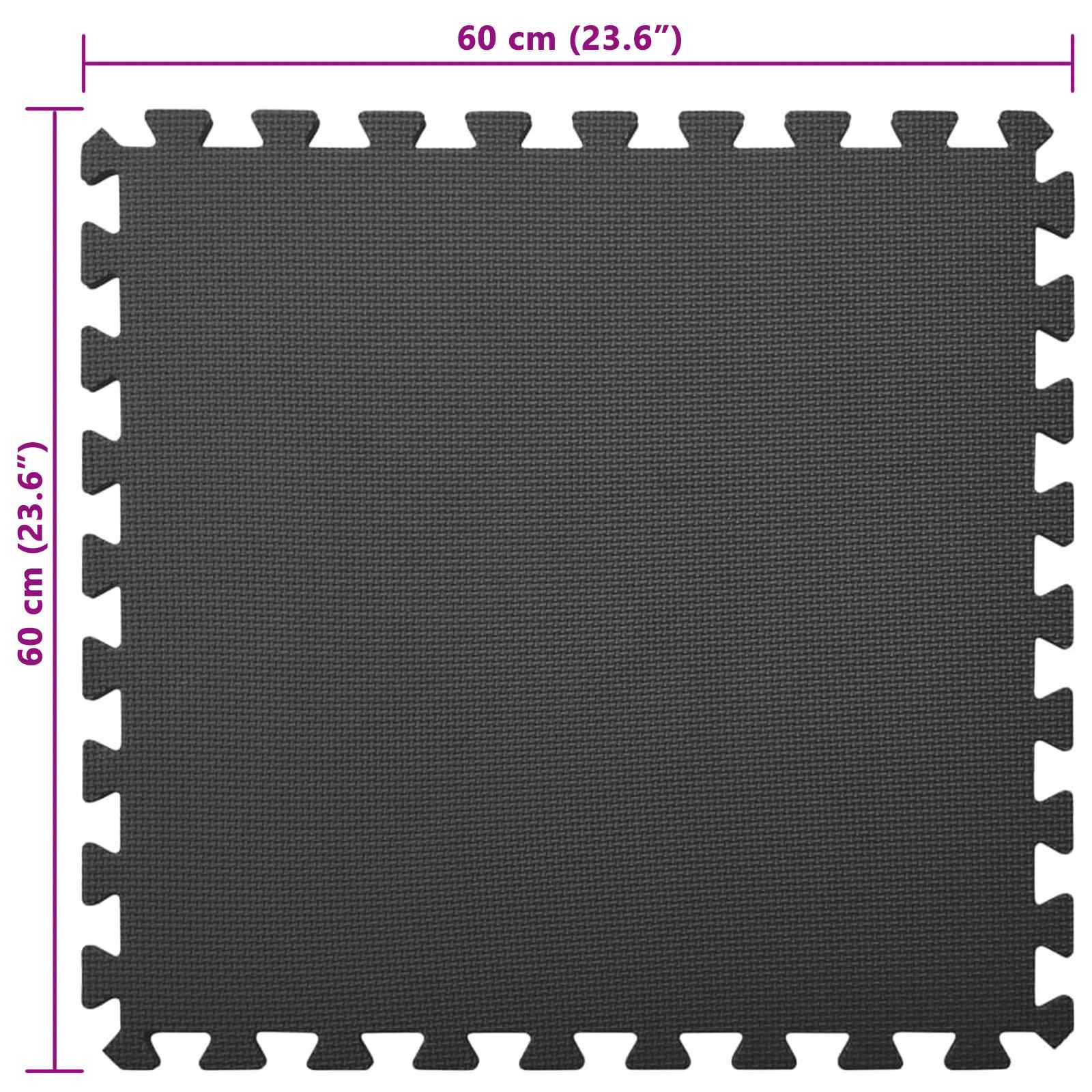 Tappetino per piscina 6 pcs Nero 2,16 ㎡ Schiuma EVA
