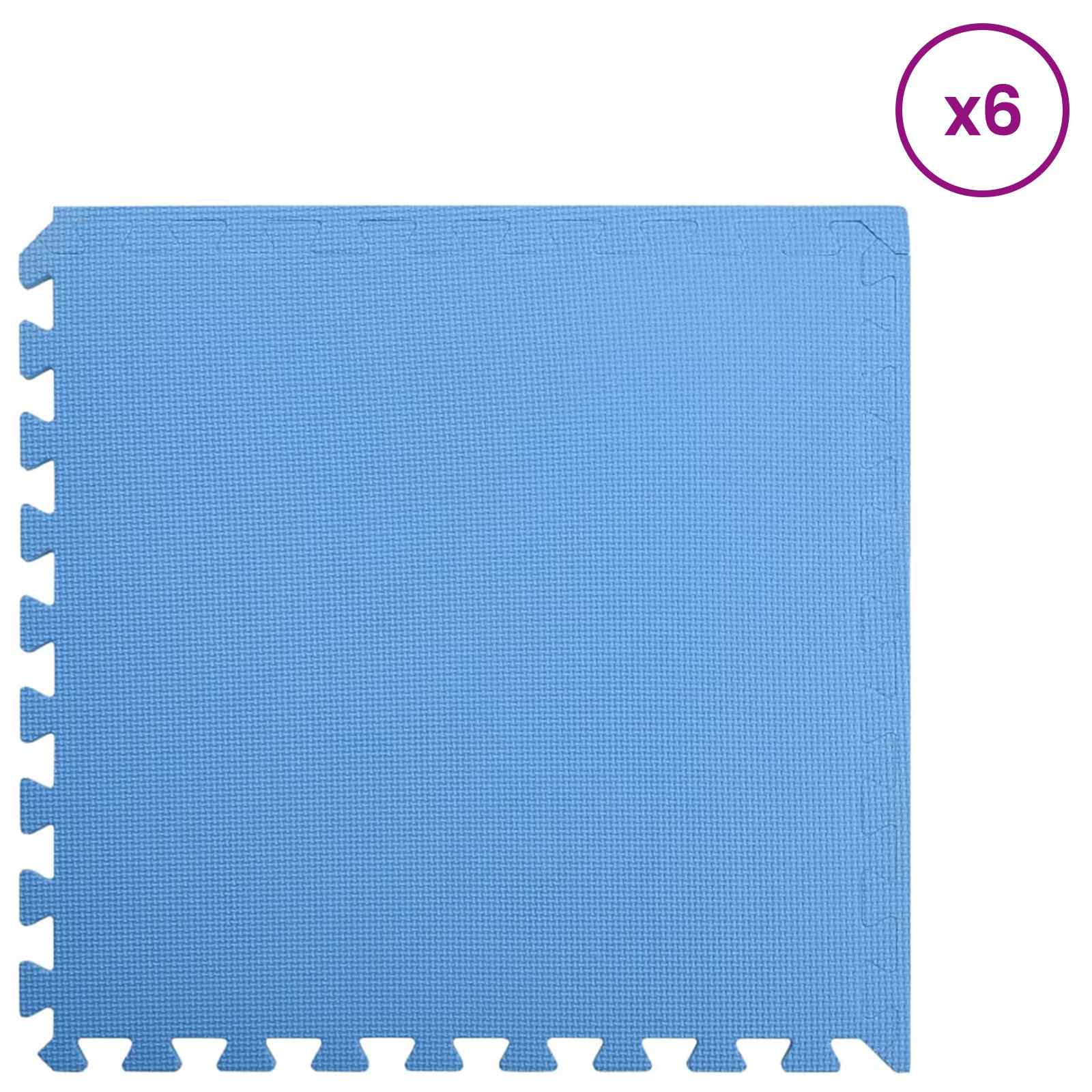 Tappetino per piscina 6 pcs Blu 2,16 ㎡ Schiuma EVA