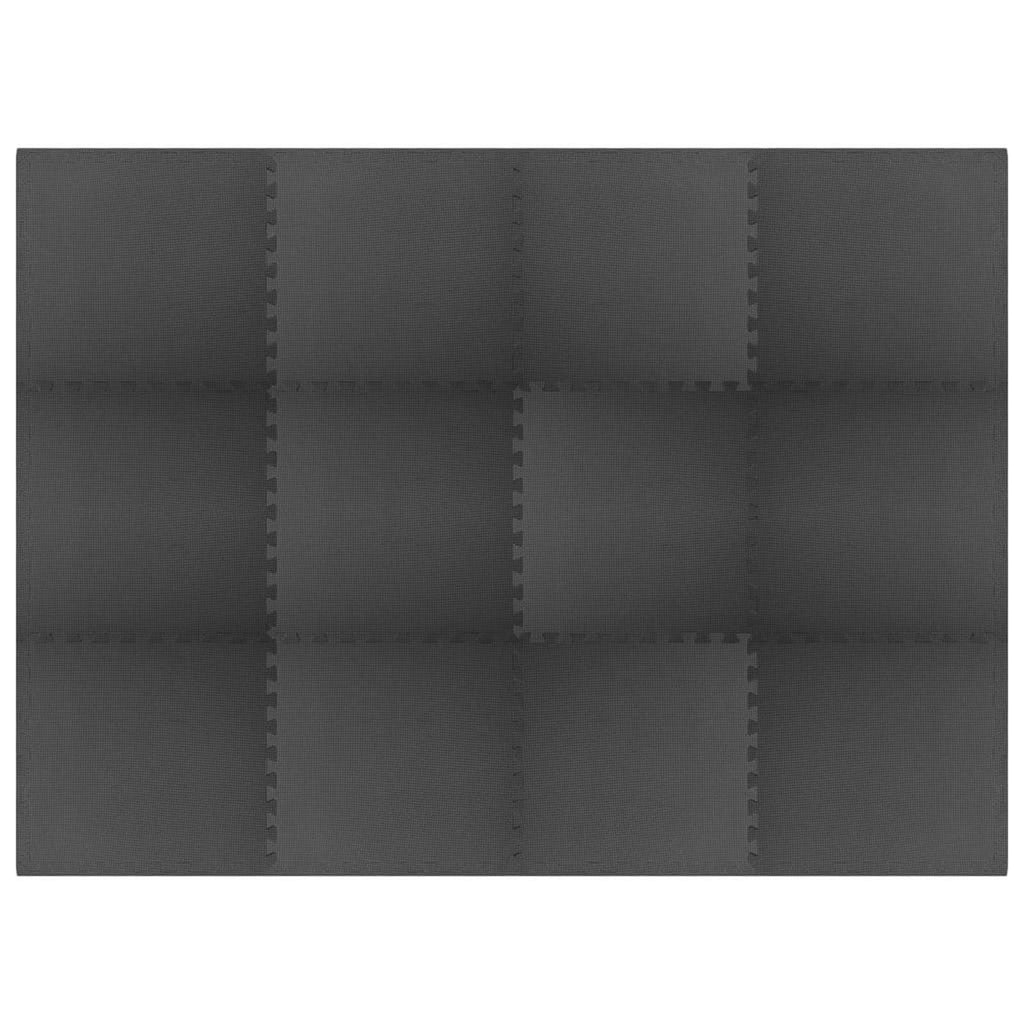 Tappetino per piscina 12 pcs Nero 4,32 ㎡ Schiuma EVA