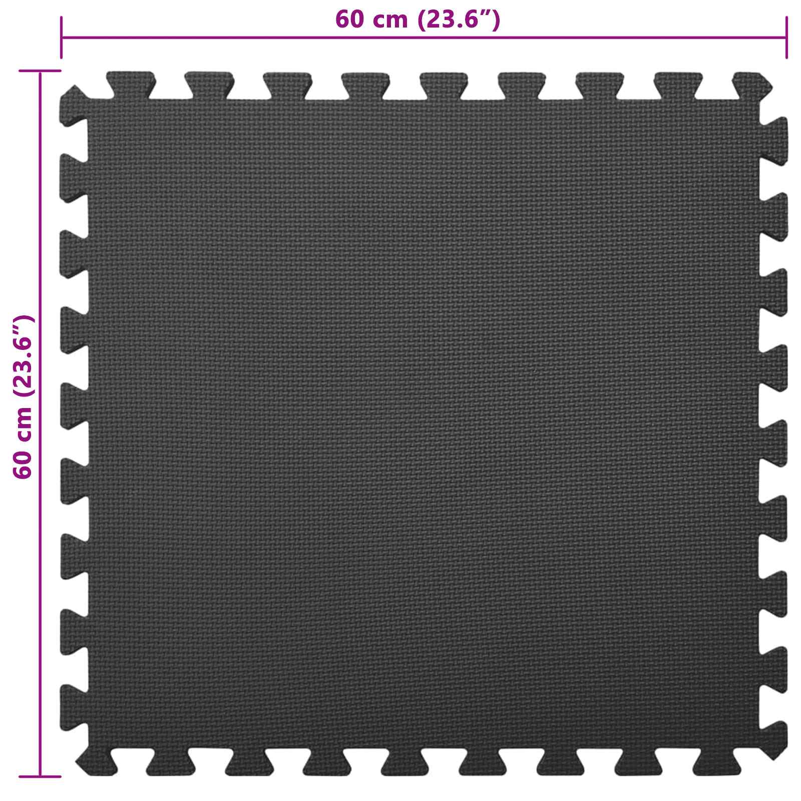 Tappetino per piscina 12 pcs Nero 4,32 ㎡ Schiuma EVA