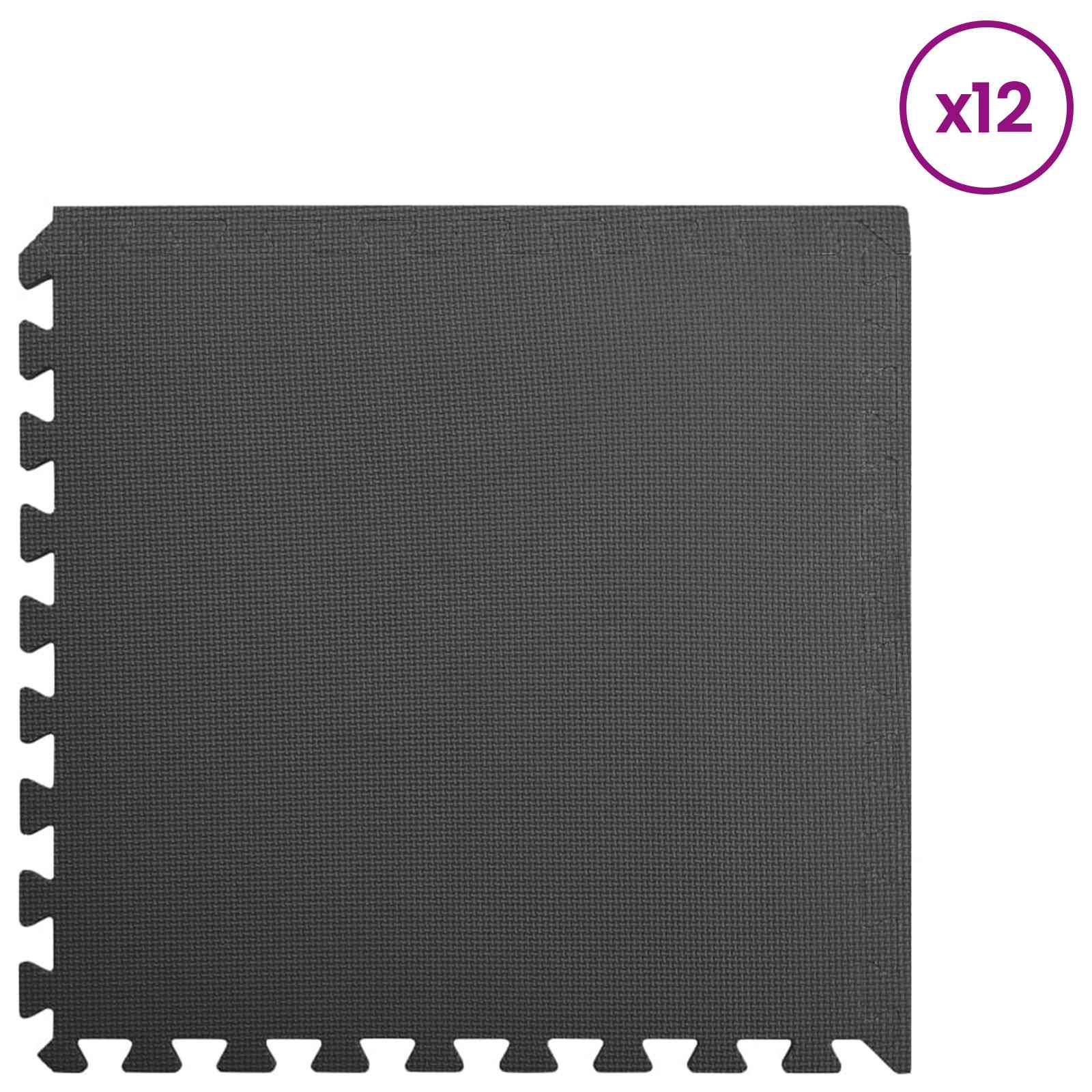Tappetino per piscina 12 pcs Nero 4,32 ㎡ Schiuma EVA