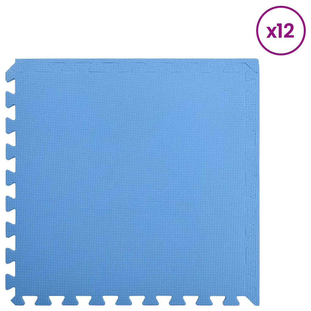 Tappetino per piscina 12 pcs Blu 4,32 ㎡ Schiuma EVA