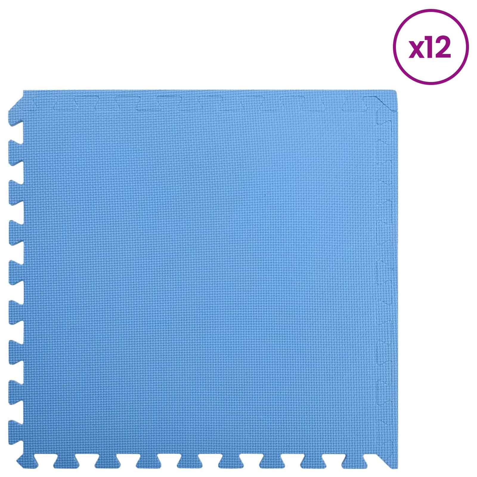 Tappetino per piscina 12 pcs Blu 4,32 ㎡ Schiuma EVA