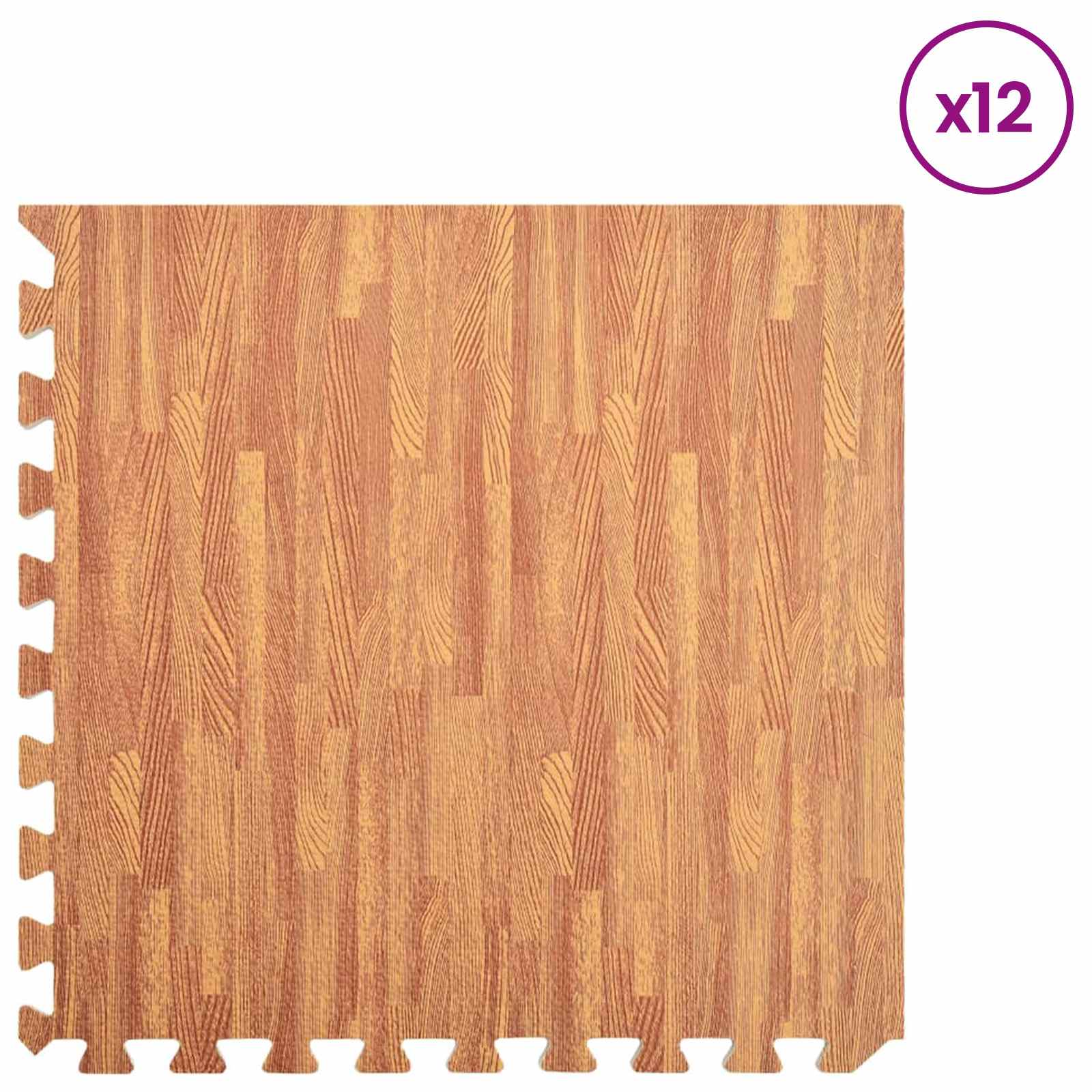 Tappetino per piscina 12 pcs legno 4,32 ㎡ Schiuma EVA