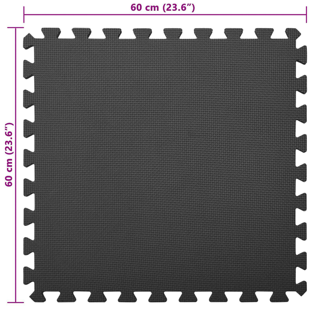 Tappetino per piscina 24 pcs Nero 8,64 ㎡ Schiuma EVA