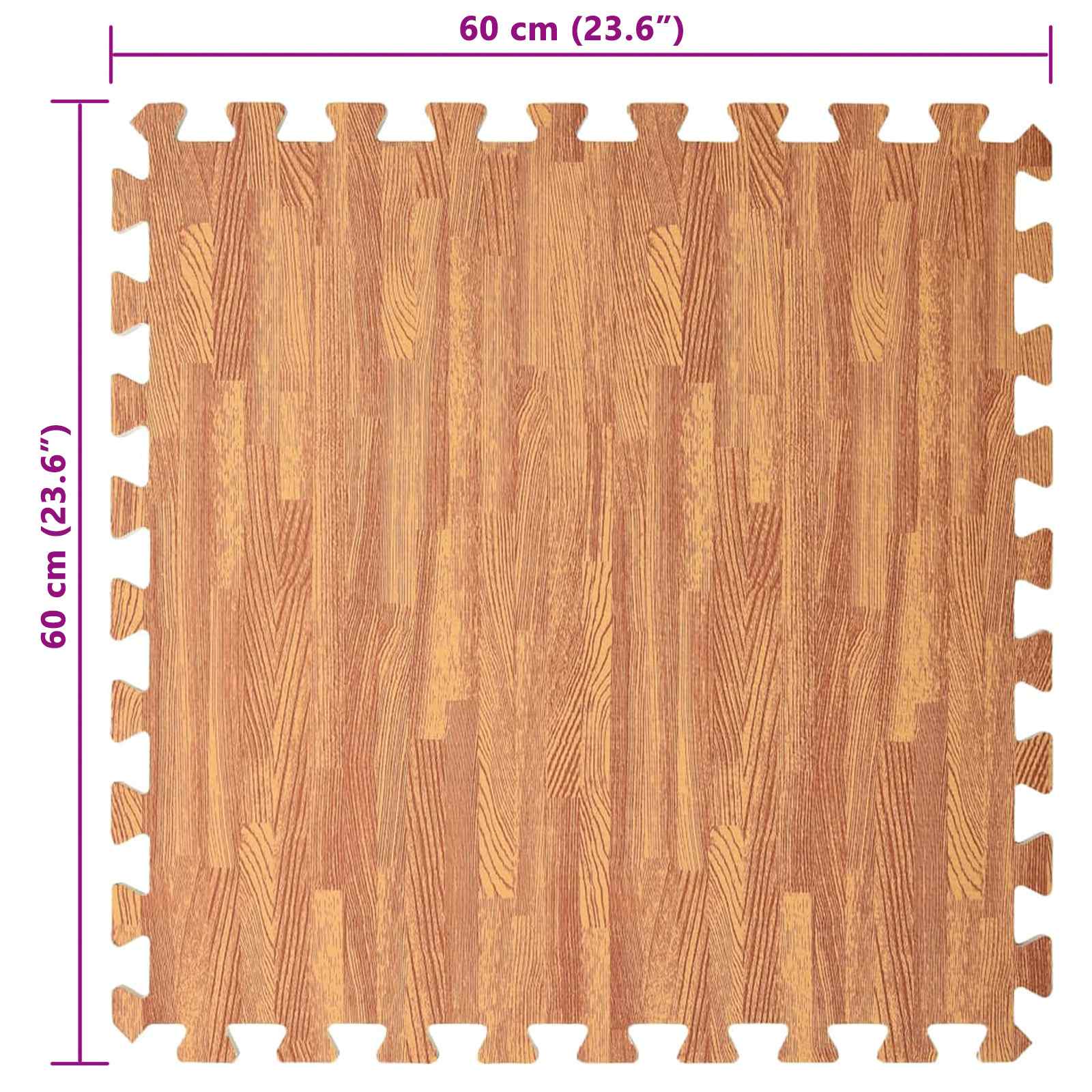 Tappetino per piscina 24 pcs legno 8,64 ㎡ Schiuma EVA