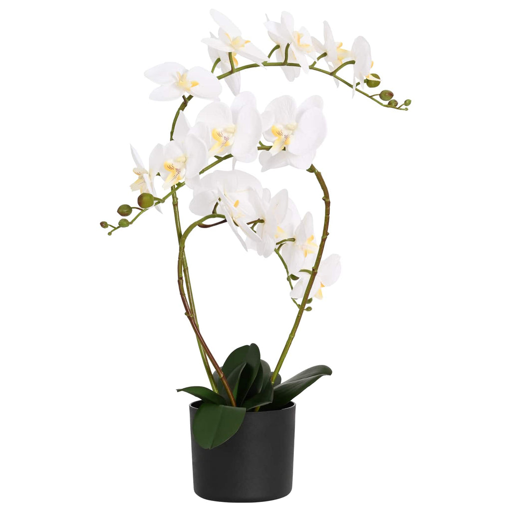 Pianta di Orchidea Artificiale con Vaso Bianco 45 x 15 x 65 cm