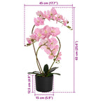 Pianta di Orchidea Artificiale con Vaso Rosa 45 x 15 x 65 cm