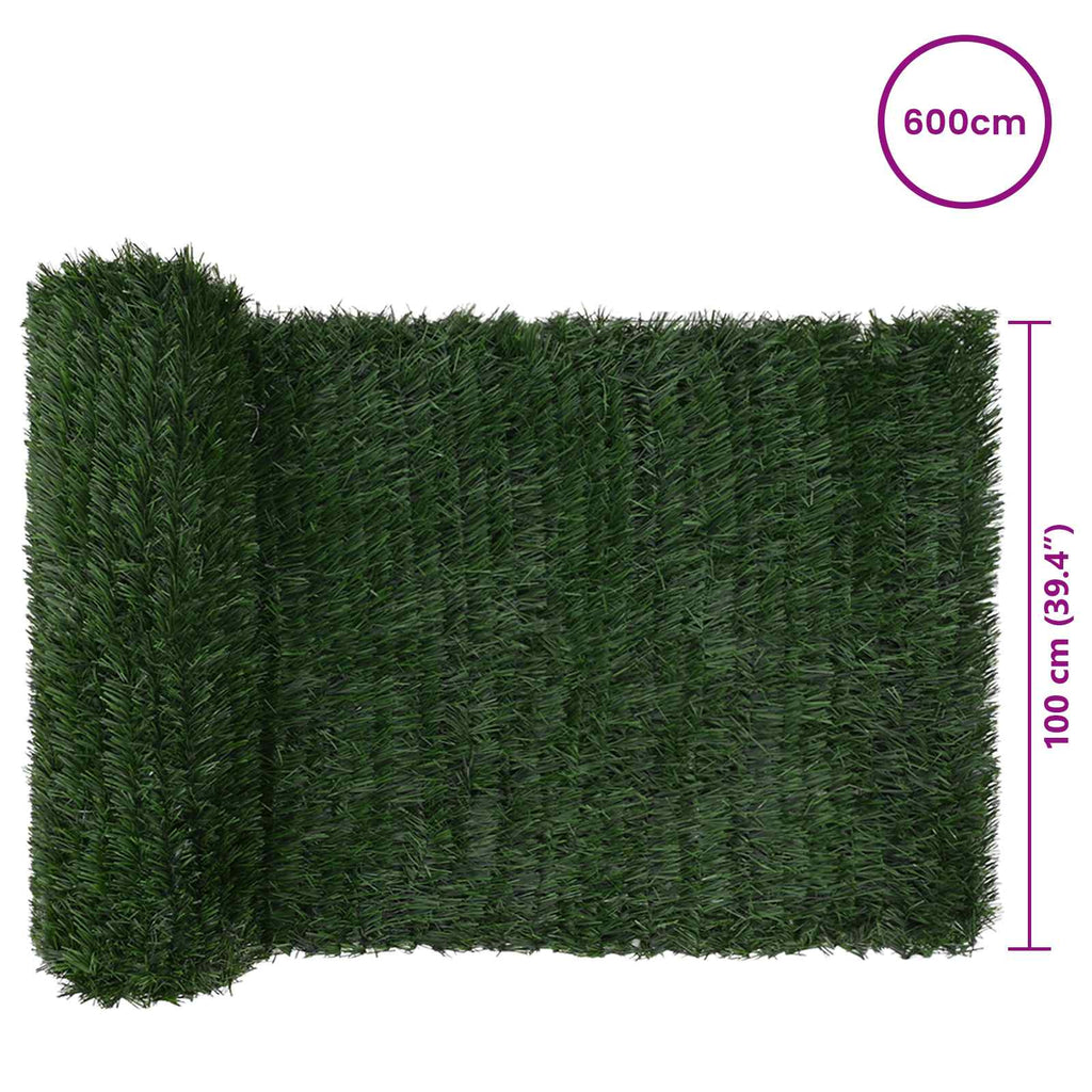 Recinzione Artificiale Verde Scuro 1 x 6 m PVC e Acciaio