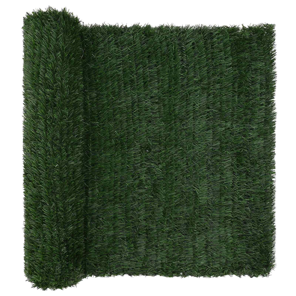 Recinzione Artificiale Verde Scuro 1,5 x 6 m PVC e Acciaio