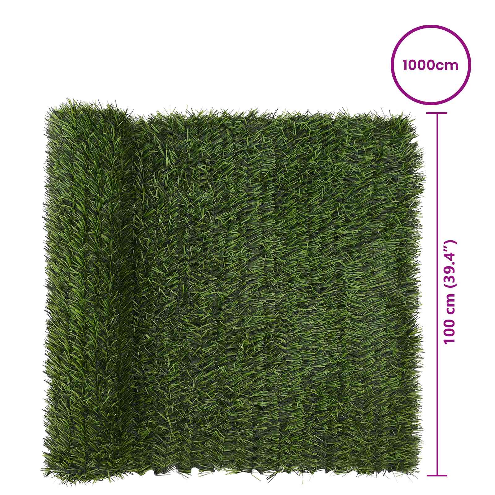 Recinzione Artificiale Verde chiaro 1 x 10 m PVC e Acciaio