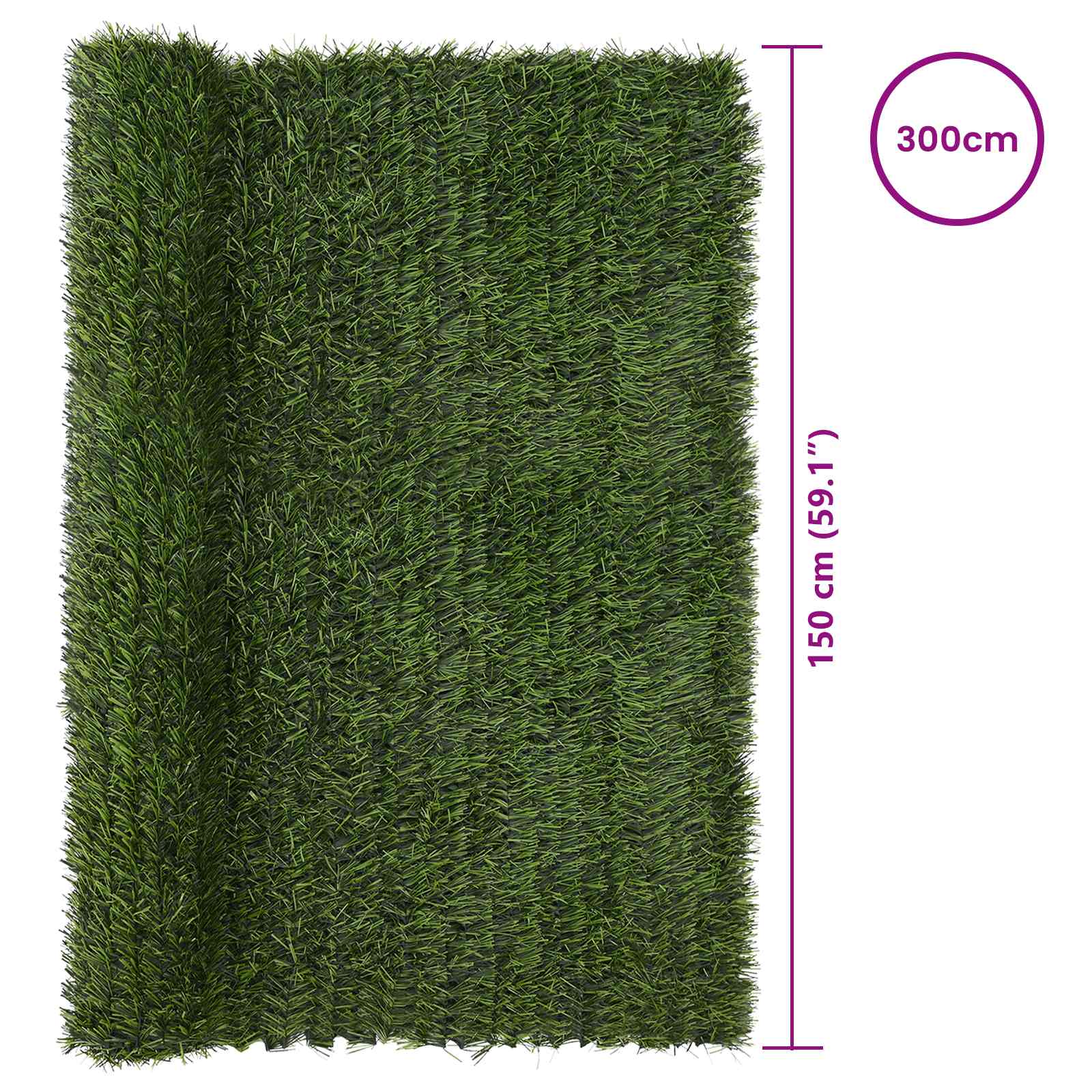 Recinzione Artificiale Verde chiaro 1,5 x 3 m PVC e Acciaio