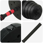 Set di Manubri 2-in-1 40kg Nero e Rosso