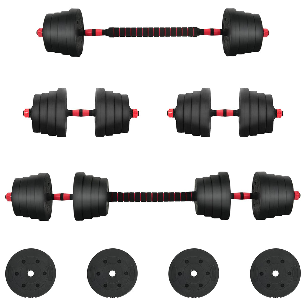 Set di Manubri 2-in-1 40kg Nero e Rosso