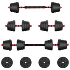 Set di Manubri 2-in-1 40kg Nero e Rosso