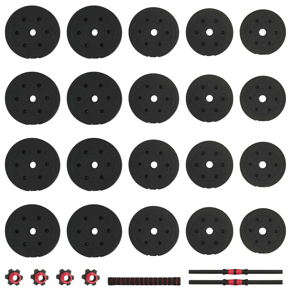 Set di Manubri 2-in-1 40kg Nero e Rosso