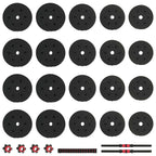 Set di Manubri 2-in-1 40kg Nero e Rosso