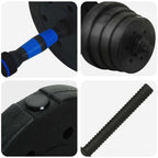 Set di Manubri 2-in-1 40kg Nero e Blu Cemento e sabbia di ferro