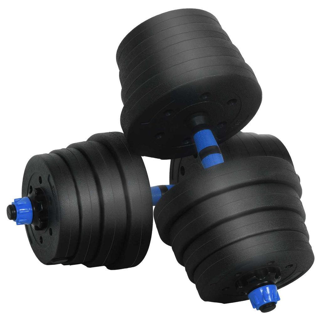 Set di Manubri 2-in-1 40kg Nero e Blu Cemento e sabbia di ferro
