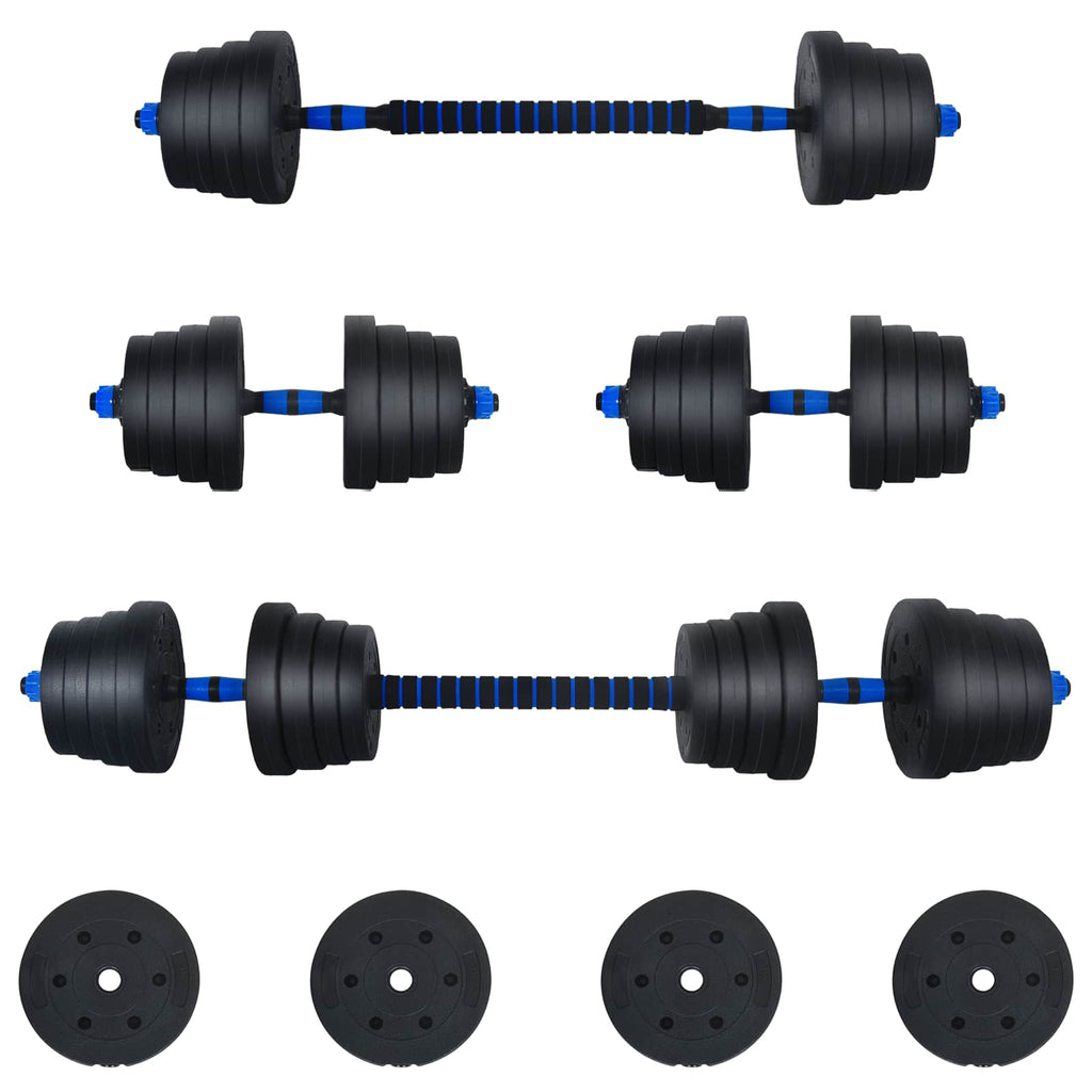 Set di Manubri 2-in-1 40kg Nero e Blu Cemento e sabbia di ferro