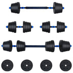 Set di Manubri 2-in-1 40kg Nero e Blu Cemento e sabbia di ferro