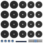 Set di Manubri 2-in-1 40kg Nero e Blu Cemento e sabbia di ferro