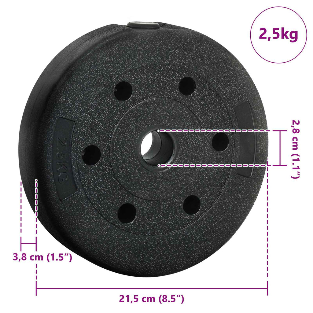 Set di Manubri 2-in-1 40kg Nero e Blu Cemento e sabbia di ferro