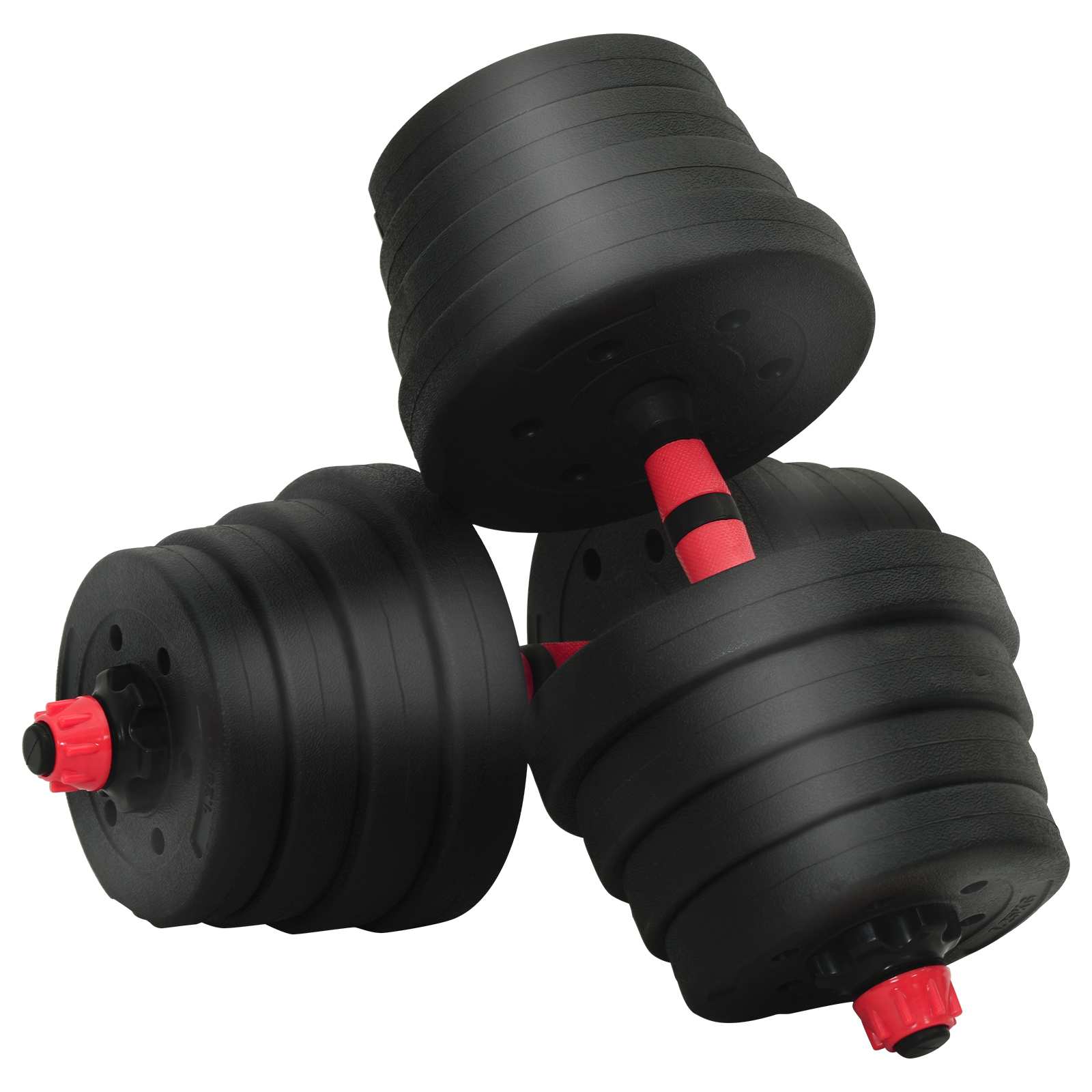 Set di Manubri 4-in-1 40kg Nero e Rosso
