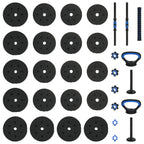 Set di Manubri 4-in-1 40kg Nero e Blu Cemento e sabbia di ferro