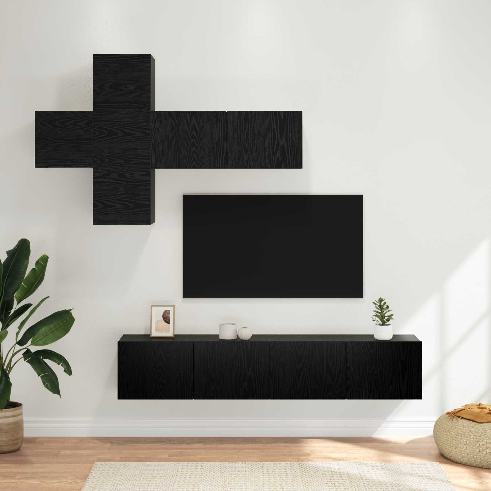 Set mobile TV Montaggio a parete 3 pcs Legno ingegnerizzato
