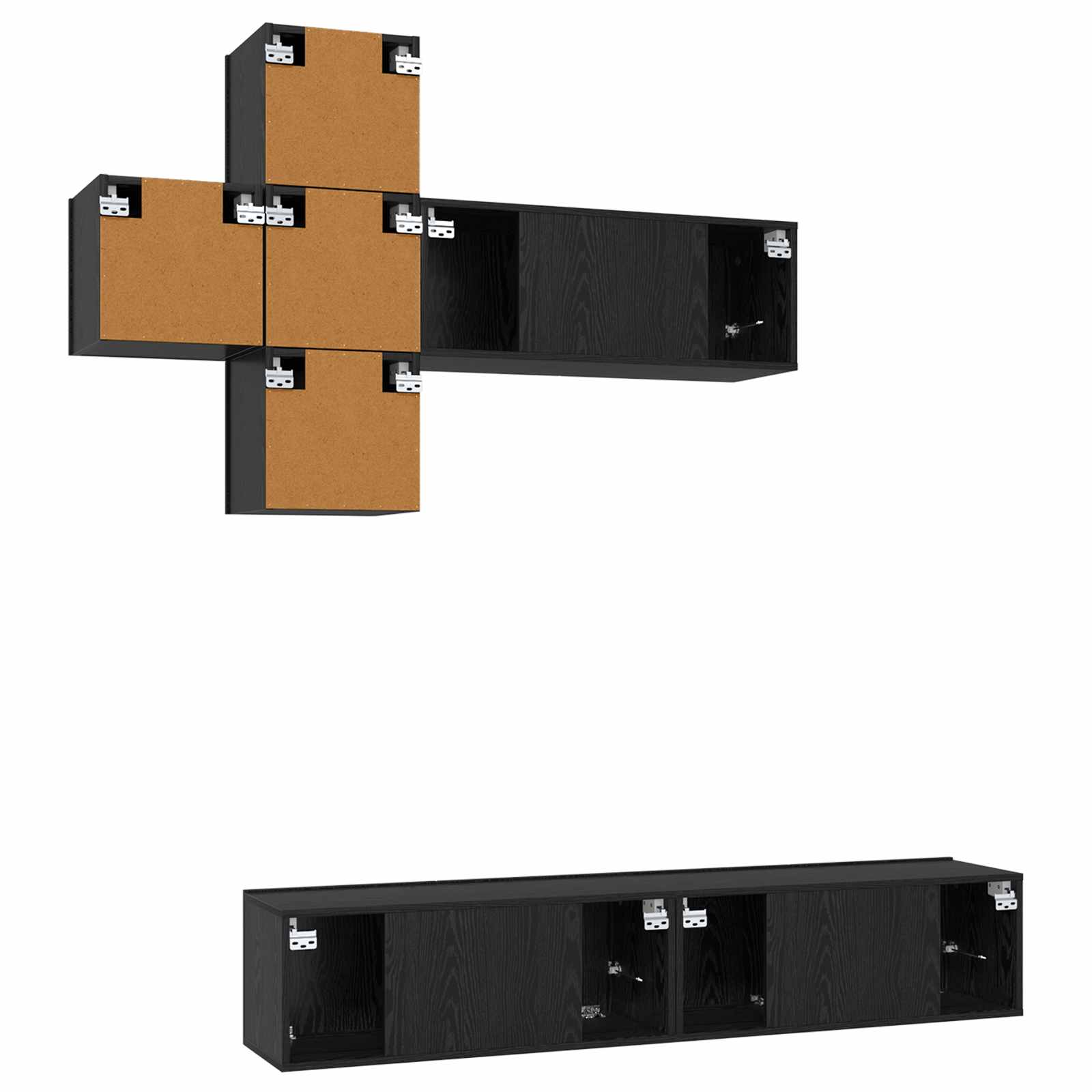 Set mobile TV Montaggio a parete 3 pcs Legno ingegnerizzato