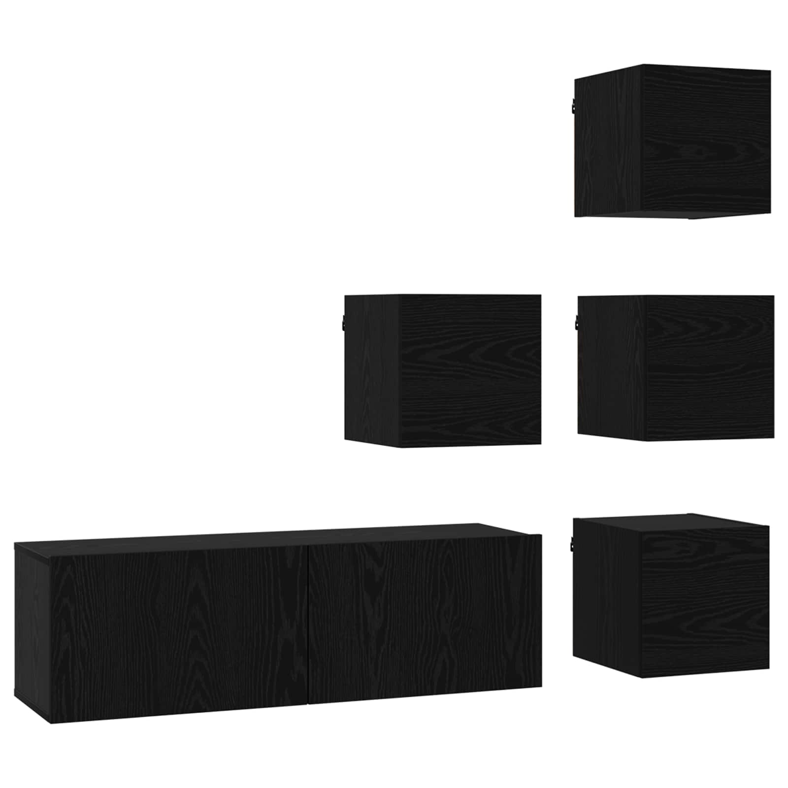 Set mobile TV 5 pcs 100 x 30 x 30 cm Rovere Nero