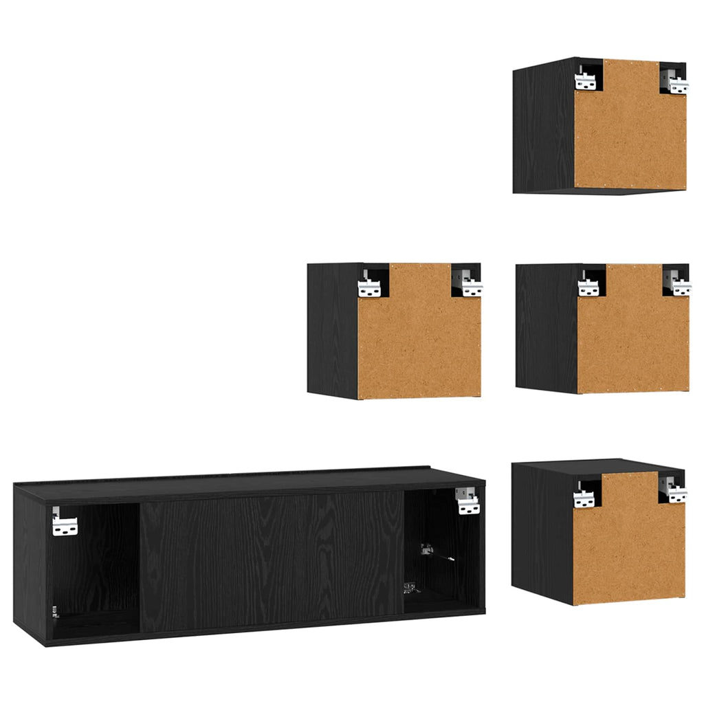 Set mobile TV 5 pcs 100 x 30 x 30 cm Rovere Nero