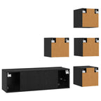 Set mobile TV 5 pcs 100 x 30 x 30 cm Rovere Nero