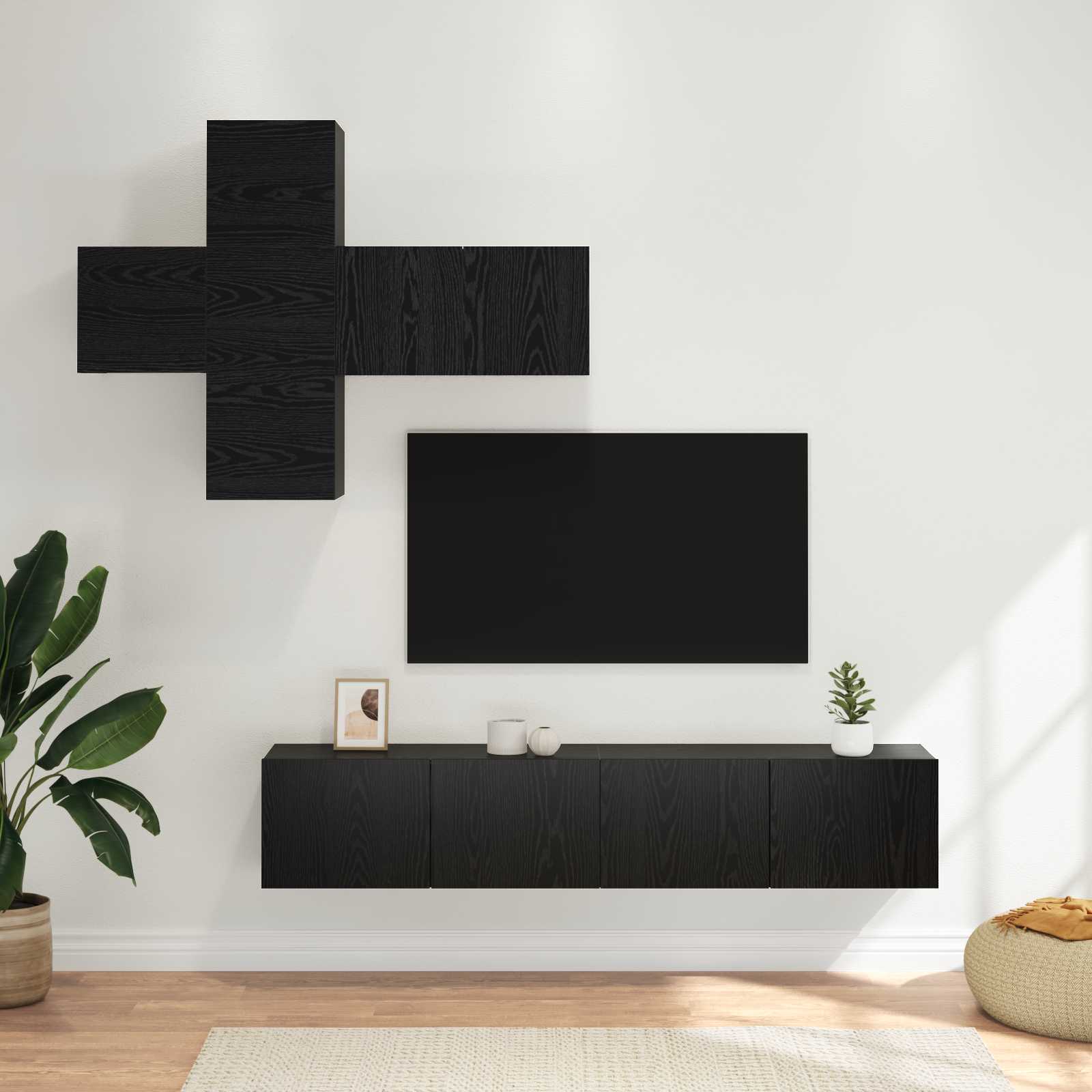 Set mobile TV Montaggio a parete 3 pcs Legno ingegnerizzato