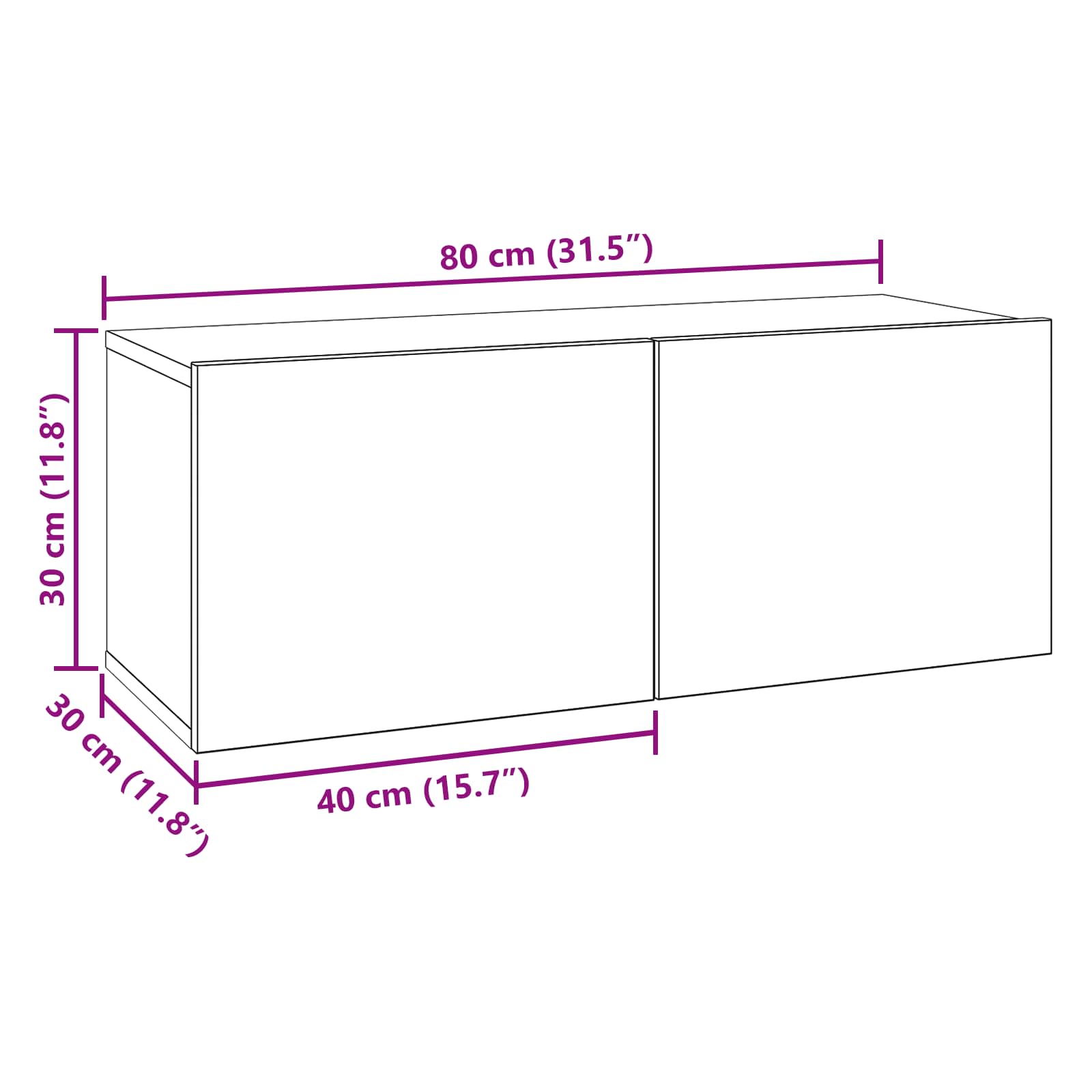 Set mobile TV Montaggio a parete 3 pcs Legno ingegnerizzato