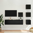 Set mobile TV 6 pcs 60 x 30 x 30 cm Rovere Nero