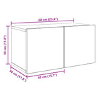 Set mobile TV 6 pcs 60 x 30 x 30 cm Rovere Nero