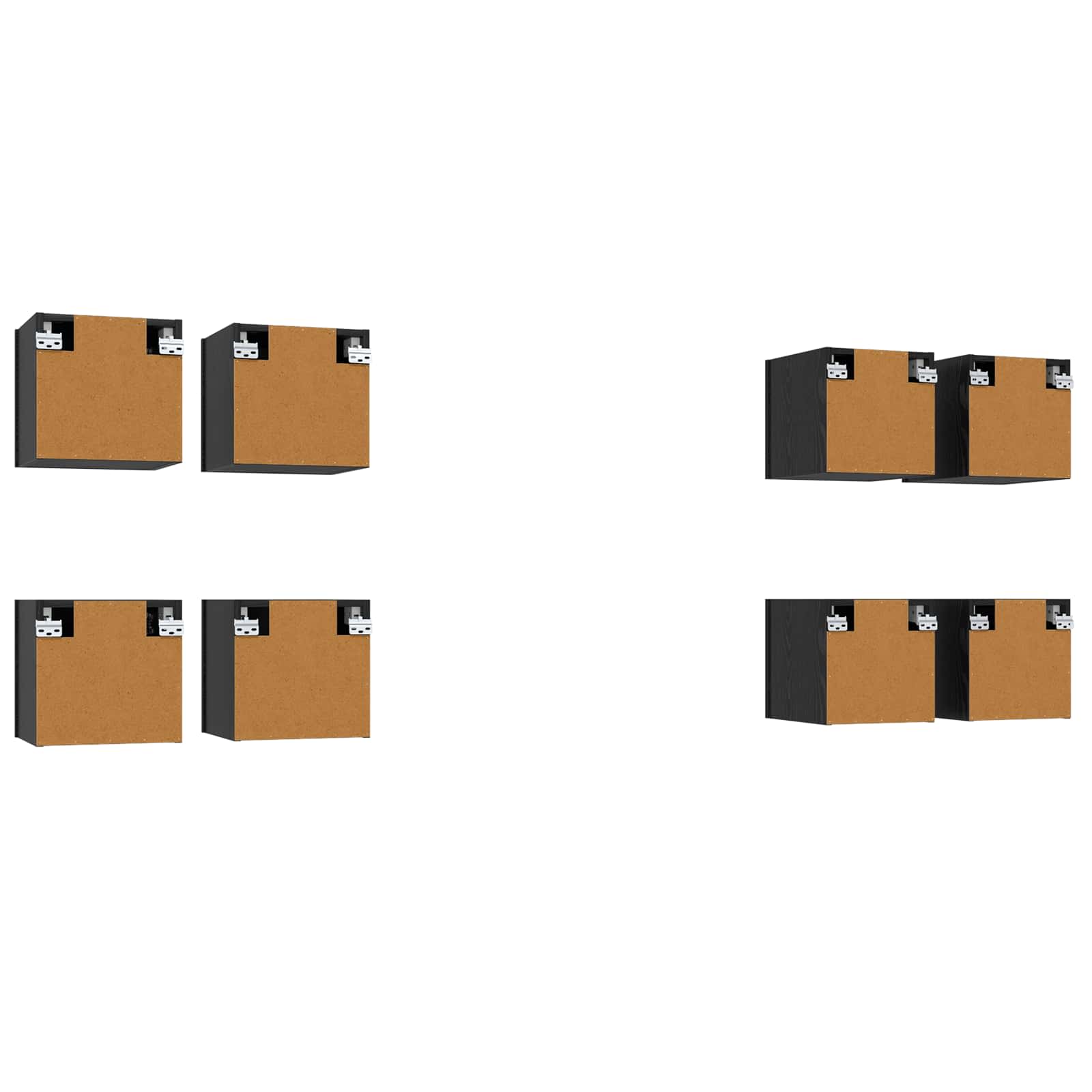 Mobile TV da parete 8 pcs Rovere Nero 30,5 x 30 x 30 cm