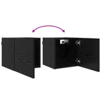 Mobile TV da parete 8 pcs Rovere Nero 30,5 x 30 x 30 cm