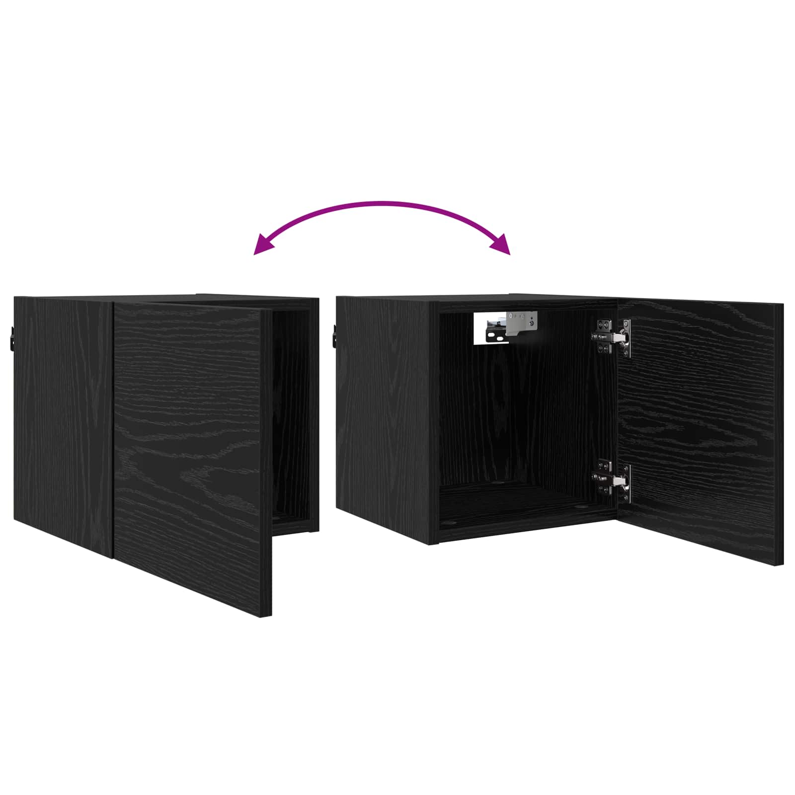 Mobile TV da parete 8 pcs Rovere Nero 30,5 x 30 x 30 cm