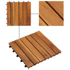 Piastrella per Decking 20 pcs Marrone 30 x 30 cm