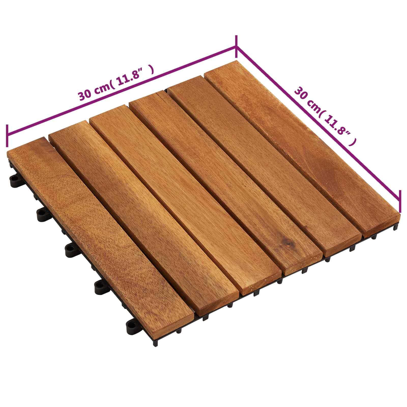 Piastrella per Decking 20 pcs Marrone 30 x 30 cm
