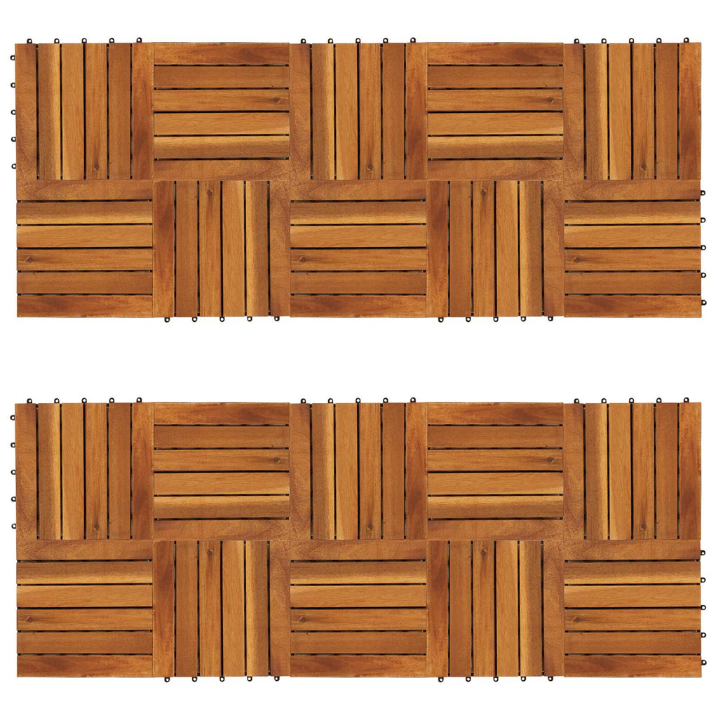 Piastrella per Decking 20 pcs Marrone 30 x 30 cm