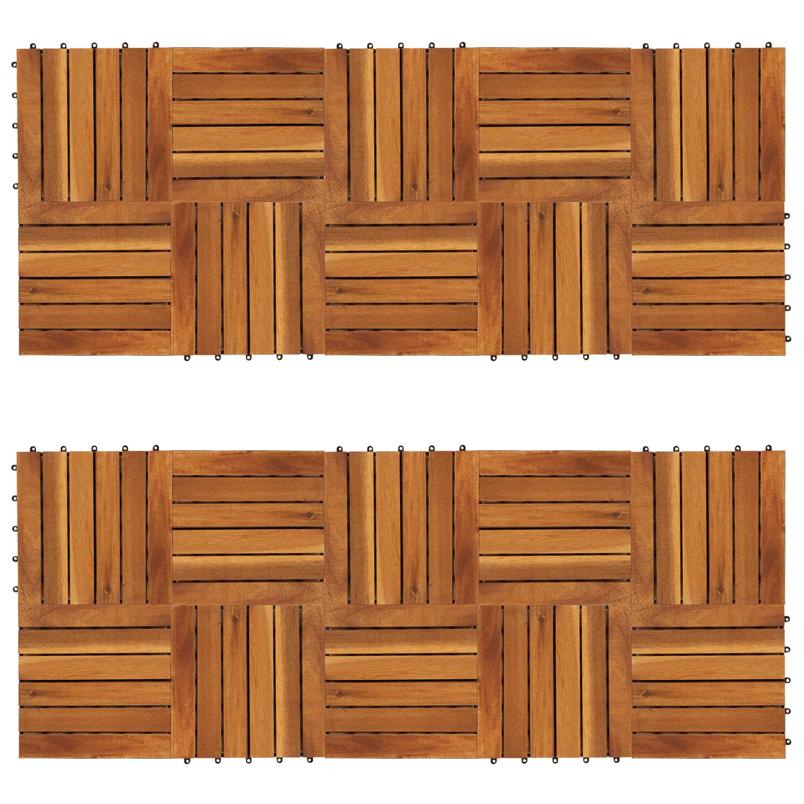 Piastrella per Decking 20 pcs Marrone 30 x 30 cm