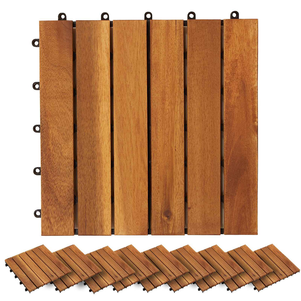 Piastrella per Decking 30 pcs Marrone 30 x 30 cm