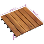 Piastrella per Decking 30 pcs Marrone 30 x 30 cm